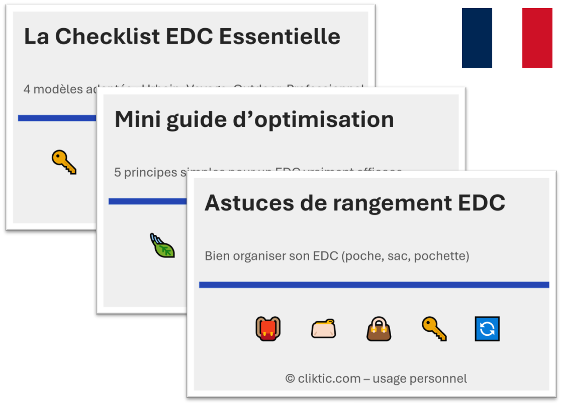 Checklist EDC Essentielle - Pack Digital - 3 mini-guides