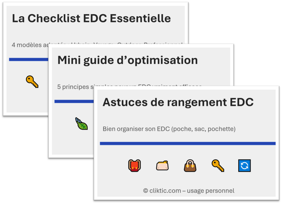 Checklist EDC Essentielle - Pack Digital - 3 mini-guides